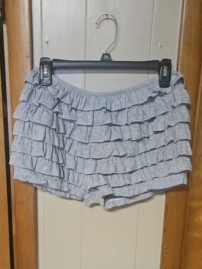 Fashion Nova Gray Ruffle Tiered Shorts